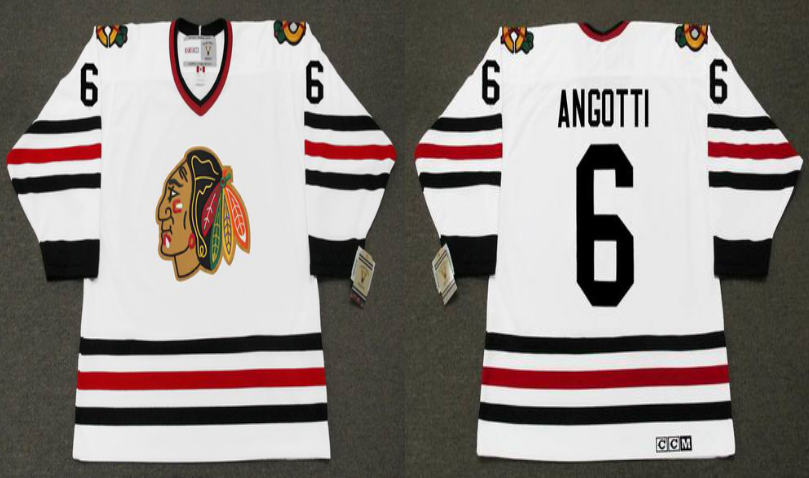 2019 Men Chicago Blackhawks #6 Angotti white CCM NHL jerseys->chicago blackhawks->NHL Jersey